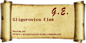 Gligorovics Elek névjegykártya