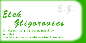 elek gligorovics business card
